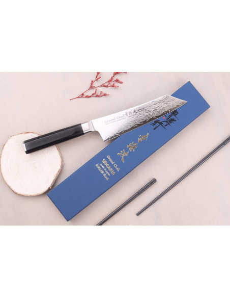 Sakai Takayuki Grand Chef Seigaiha 16cm santoku mes