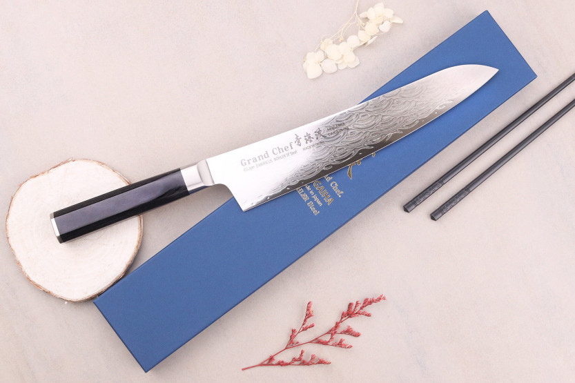Sakai Takayuki Grand Chef Seigaiha Damascus 45 lag 24 cm japansk kokkekniv
