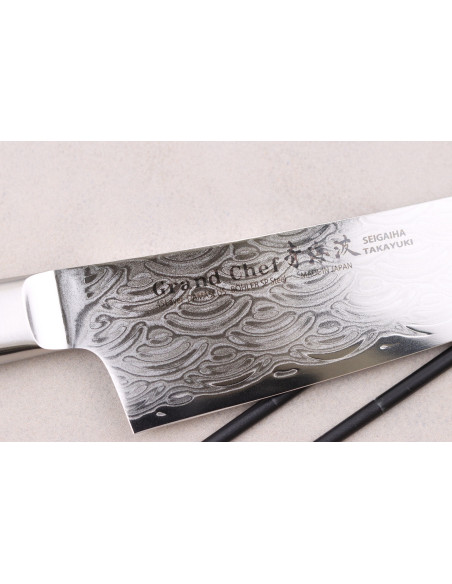 Faca de chef Sakai Takayuki Grand Chef Seigaiha Damascus 21cm, 45 camadas