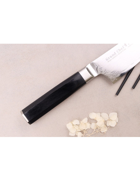 Sakai Takayuki Grand Chef Seigaiha Damascus 21cm kockkniv , 45 lager