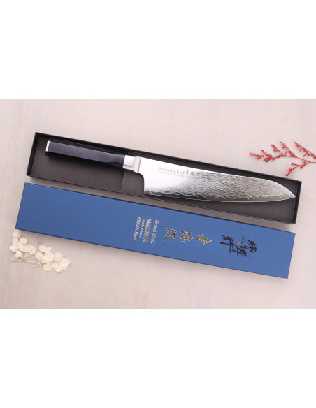 Cuchillo de Chef Sakai Takayuki Grand Chef Seigaiha Damascus 21cm, 45 capas
