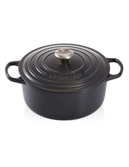 Cocotte ronde en fonte émaillée Le Creuset Signature 24cm Noir Mat