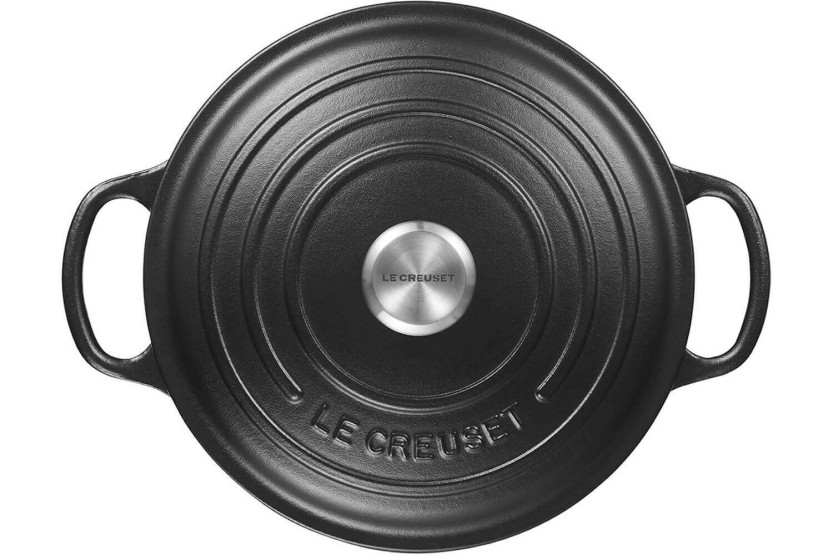 Le Creuset Signature pyöreä emaloitu valurautapata 24cm Musta Matt
