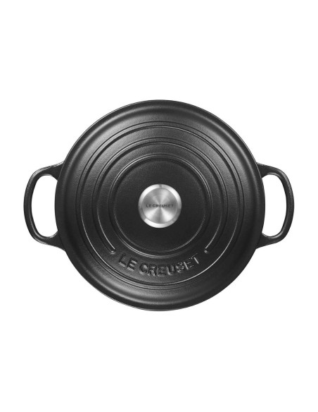 Runde Bräter aus emailliertem Gusseisen Le Creuset Signature 24cm Mattschwarz