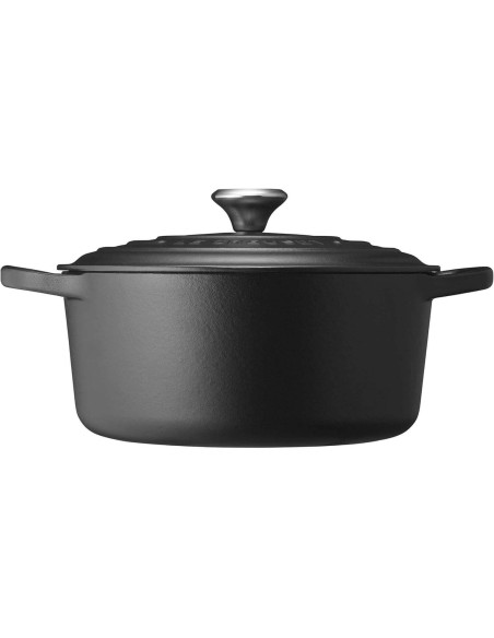 Le Creuset Signature pyöreä emaloitu valurautapata 24cm Musta Matt