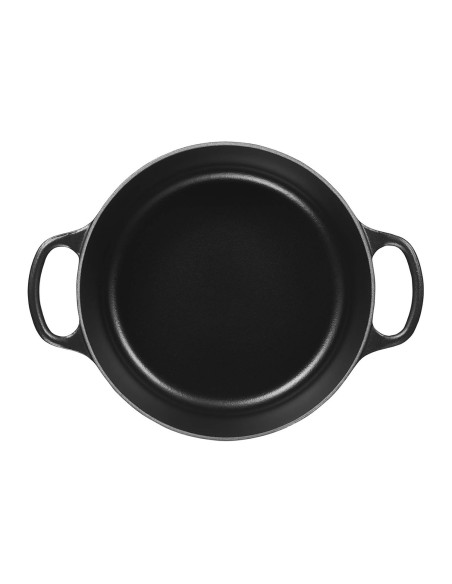 Le Creuset Signature pyöreä emaloitu valurautapata 24cm Musta Matt
