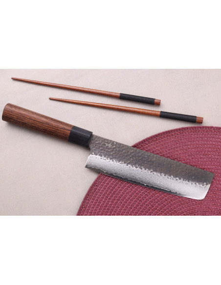 17cm Shizu Hamono Gen VG10 damascus japans nakiri mes