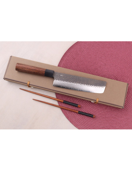 17cm Shizu Hamono Gen VG10 damascus japans nakiri mes