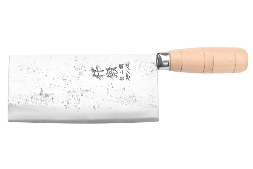 Faca de chef japonesa tradicional chinesa Hatsukokoro Sentan Migaki 17 cm em madeira de ácer