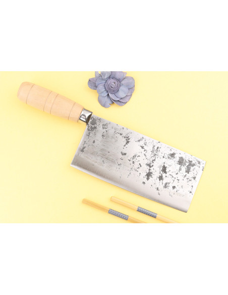17cm Hatsukokoro Sentan Migaki maple Chinese chef knife by Japanese craftsmen