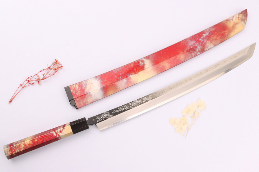 Faca Sakimaru takohiki 39cm Sakai Takayuki Rinka faca japonesa feita à mão