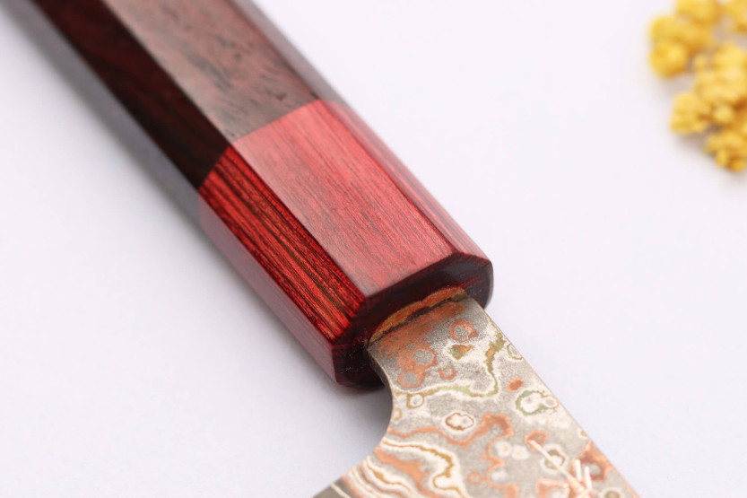Takeshi Saji VG10 Rainbow Nashiji 9 cm japansk håndarbeidskniv