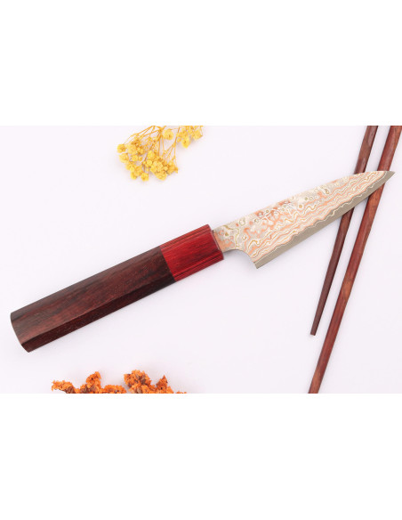 Takeshi Saji VG10 Rainbow Nashiji 9cm japansk traditionell skalkniv