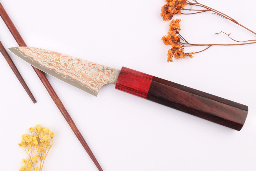 Takeshi Saji VG10 Rainbow Nashiji 9cm japansk traditionell skalkniv