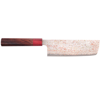 16cm Takeshi Saji VG10 Rainbow Nashiji Cuchillo nakiri japonés hecho a mano