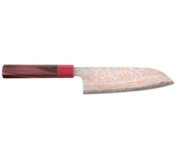VG10 Cuchillo santoku japonés Rainbow Nashiji Takeshi Saji 16.5cm