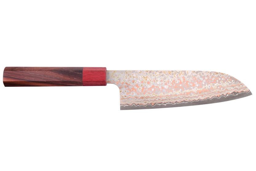 VG10 Cuchillo santoku japonés Rainbow Nashiji Takeshi Saji 16.5cm