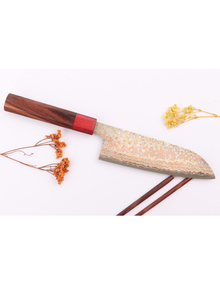 VG10 Rainbow Nashiji Takeshi Saji 16,5 cm japansk santoku-kniv