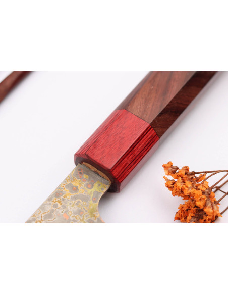 Takeshi Saji VG10 Rainbow Nashiji 16.5cm Japanese santoku knife
