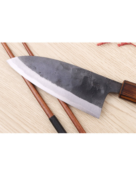 Faca japonesa artesanal Hidetsune BS2 13,5cm deba