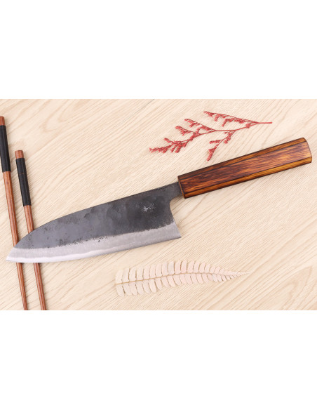 Faca japonesa artesanal Hidetsune BS2 18cm deba