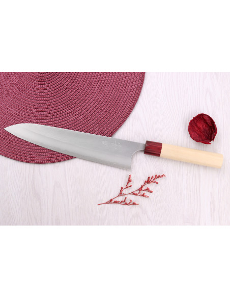 Coltello da cuoco giapponese Masakage Yuki Shirogami 2 24 cm fatto a mano