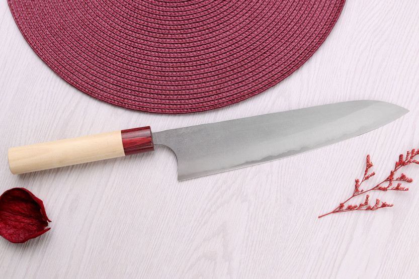 Coltello da cuoco giapponese Masakage Yuki Shirogami 2 24 cm fatto a mano