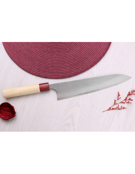 Coltello da cuoco giapponese Masakage Yuki Shirogami 2 24 cm fatto a mano