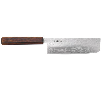 16,5 cm Yuzo Enju Damascus 440C håndlaget japansk nakiri-kniv
