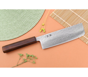 16,5 cm Yuzo Enju Damascus 440C håndlaget japansk nakiri-kniv 2