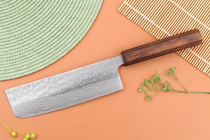 16,5cm Yuzo Enju Damascus 440C nakiri japans hobbymes