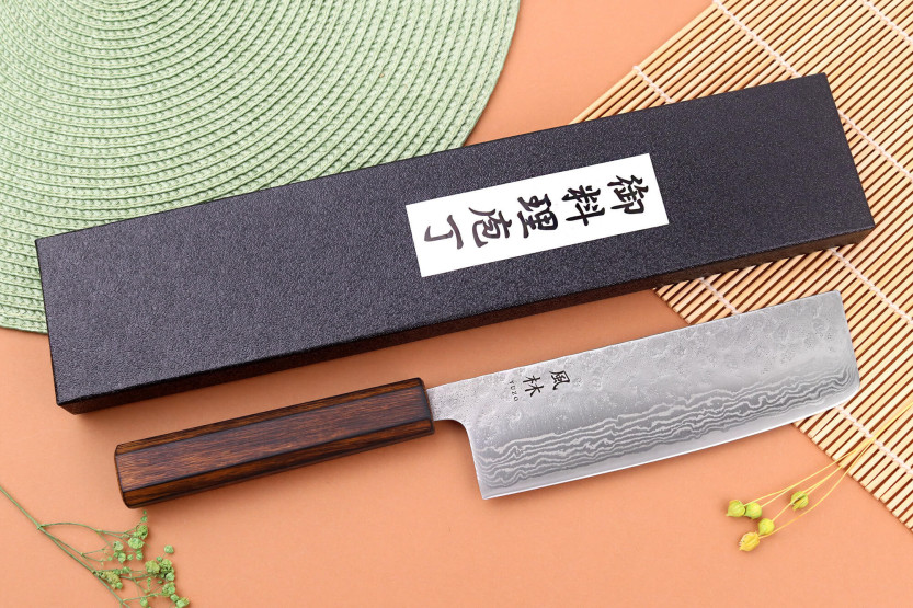 16,5cm Yuzo Enju Damascus 440C nakiri japans hobbymes