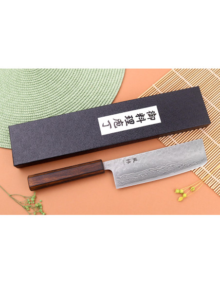 16,5cm Yuzo Enju Damaskus 440C nakiri japansk hantverkskniv