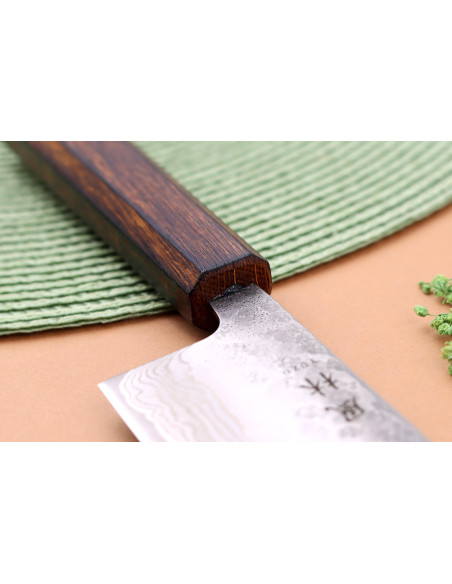 16,5cm Yuzo Enju Damaskus 440C handgjord japansk nakiri-kniv