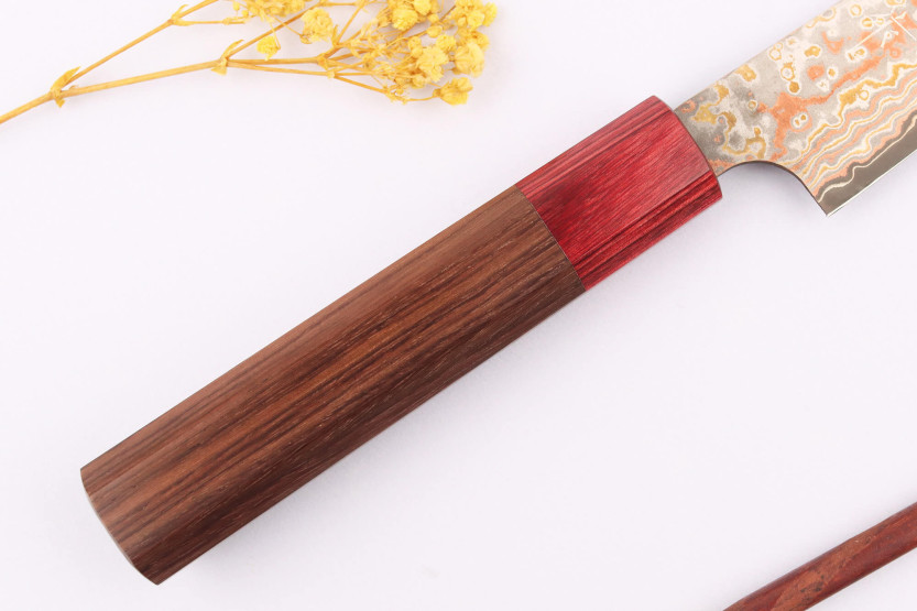 Takeshi Saji VG10 Rainbow Nashiji 13 cm tradisjonell japansk universalkniv