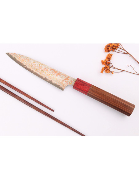 Takeshi Saji VG10 Rainbow Nashiji 13cm traditioneel Japans hobbymes