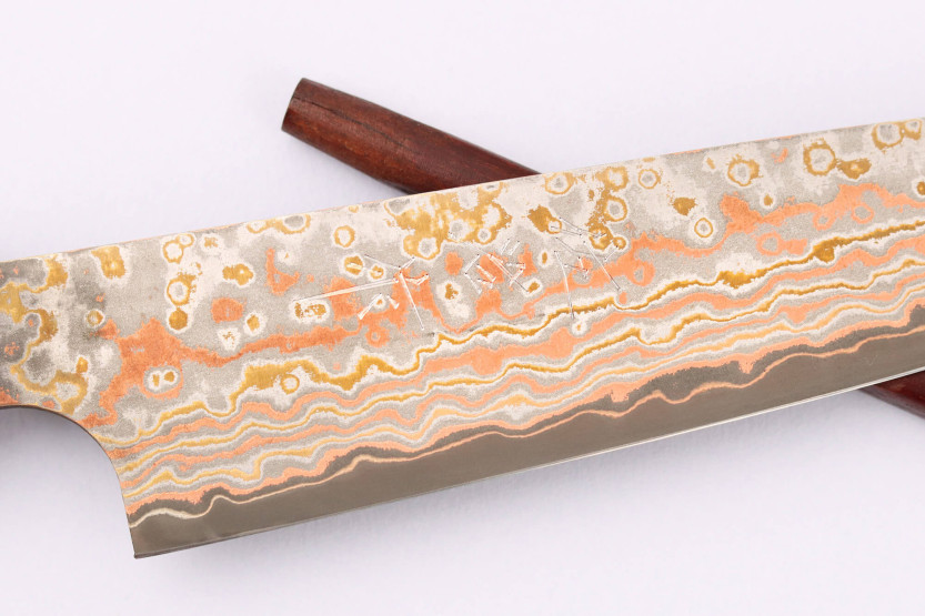 Takeshi Saji VG10 Rainbow Nashiji 13 cm tradisjonell japansk universalkniv