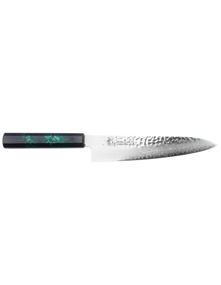 Sakai Takayuki Nanairo Groen Damascus VG10 Japans koksmes 21cm