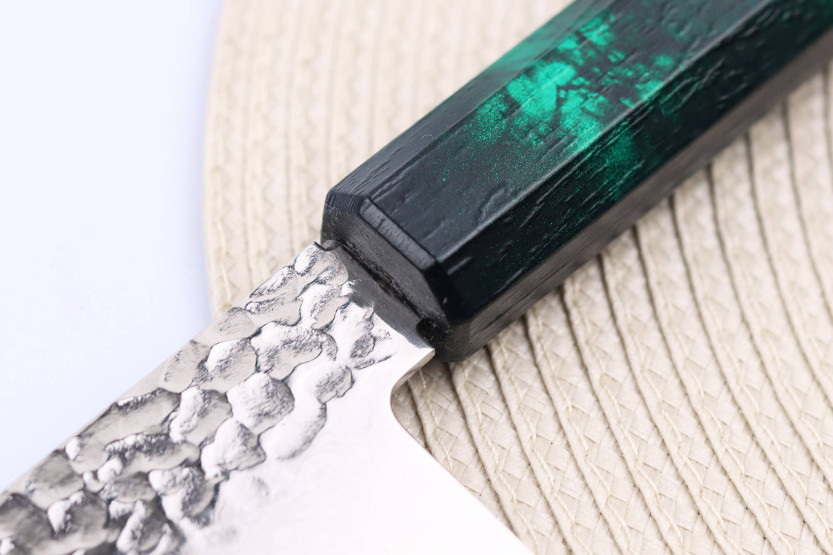 Sakai Takayuki Nanairo Green Damascus VG10 Japansk kockkniv 21cm