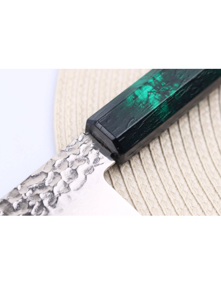 Sakai Takayuki Nanairo Green Damascus VG10 Japansk kockkniv 21cm