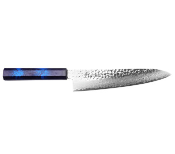 Sakai Takayuki Nanairo Azul Damas VG10 Cuchillo cocinero japonés 21cm