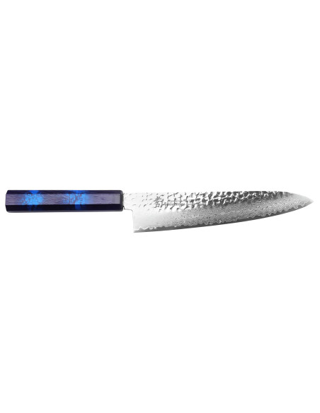 Japanisches Kochmesser 21cm Sakai Takayuki Nanairo Blue Damast VG10