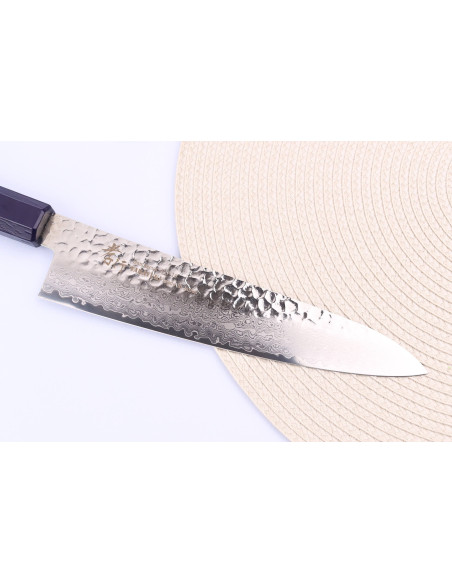 Sakai Takayuki Nanairo Azul Damas VG10 Cuchillo cocinero japonés 21cm