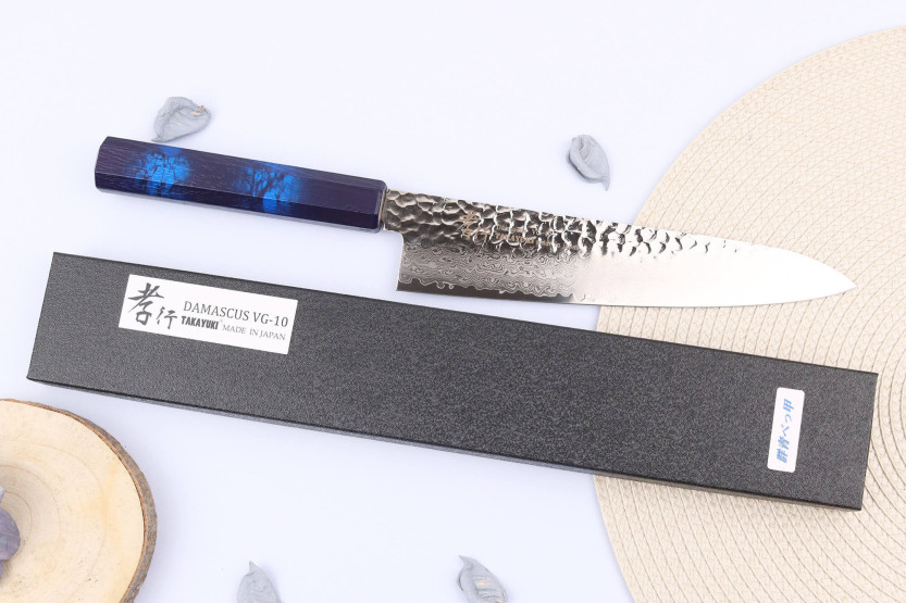 Sakai Takayuki Nanairo Blue Damas VG10 Japansk kockkniv 21cm