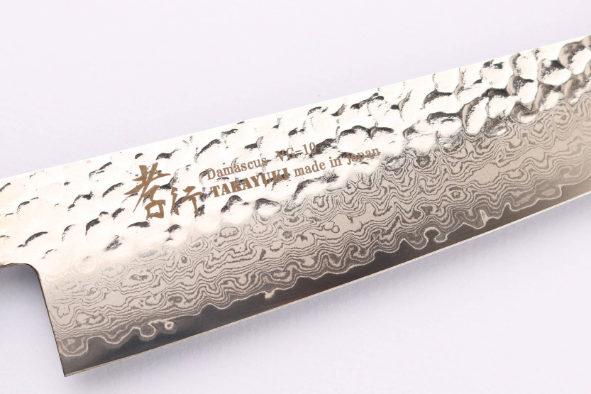 Japanisches Kochmesser 21cm Sakai Takayuki Nanairo Blue Damast VG10