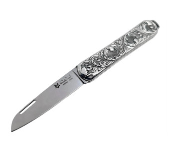 FOX Vulpis VP130 Coltello pieghevole edizione limitata 8cm manico argento + fodero