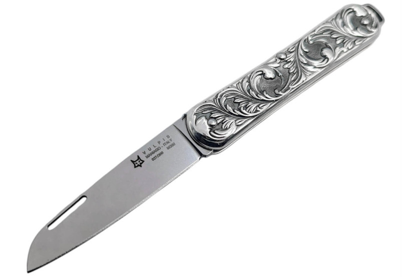 Faca FOX Vulpis VP130 Edição Limitada 8cm Cabo Prateado + Bainha