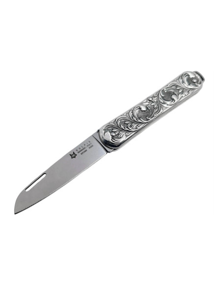Faca FOX Vulpis VP130 Edição Limitada 8cm Cabo Prateado + Bainha