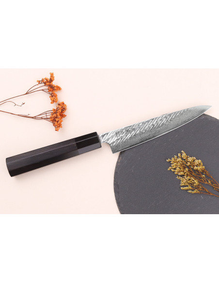 Universalmesser 13,5cm japanisch handgefertigt Wusaki Nawame G3 Damast