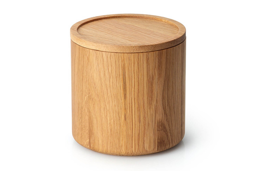 Contenitore rotondo Continenta in rovere 13x13cm